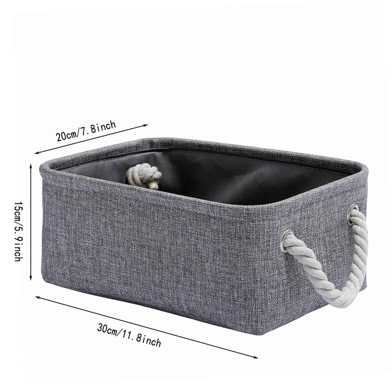 Storage Basket for Organizing, Collapsible Fabric Basket for Shelves, Closets, Laundry, Nursery, Decorative Basket for Gifts Empty (Grey)